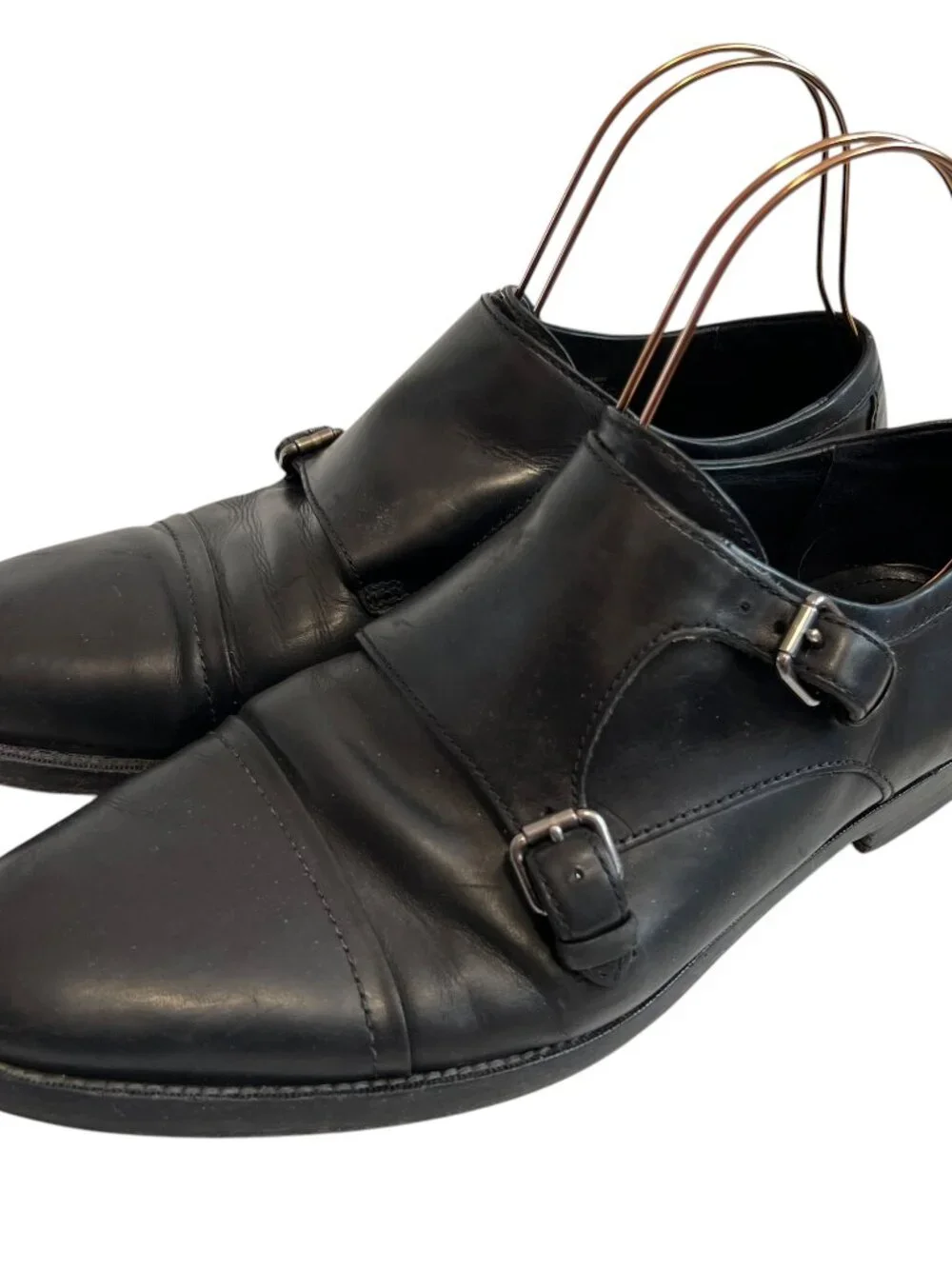 Coach dress shoes Alexander double monk strap black leather size 13 cap toe
